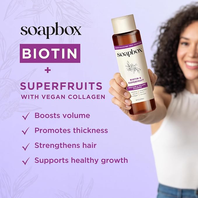 Soapbox Biotin Shampoo, Biotin & Collagen Super Fruit Shampoo - Image 3