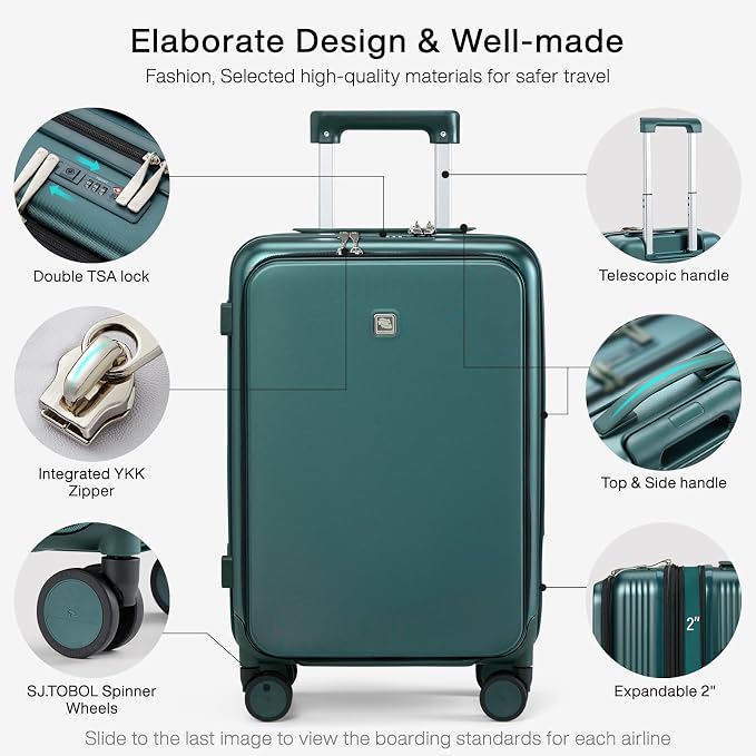 Hanke Grace Expandable Carry On Luggage - Image 3