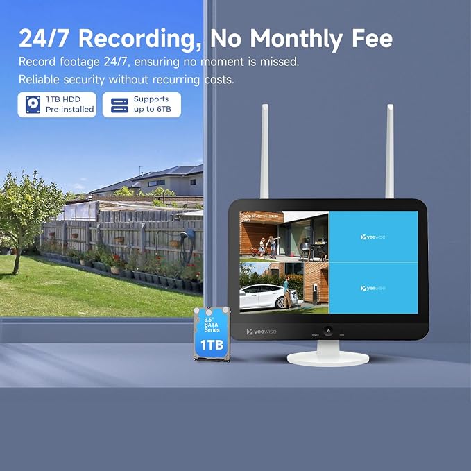 YEEWISE 2K Wi-Fi 6 Wireless Security Camera System - Image 6
