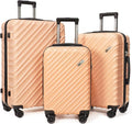 Hardshell Luggage Sets 3 Piece ABS+PC Travel Suitcase Hard Sided Luggage by MIAZIBLUGGAGEANDBAG