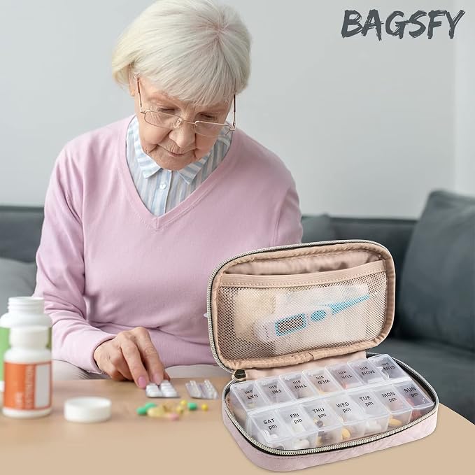 BAGSFY Pill Organizer Case 2 Times a Day- Weekly Medicine Organizer Travel Pill - Image 6