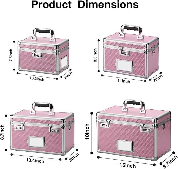 13.4 x 8 x 8.7 Inch Lockable Storage Box - Image 5