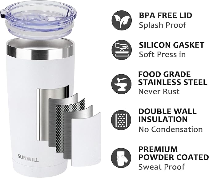 SUNWILL Travel Coffee Tumbler 20 oz, Insulated Mug - Image 2