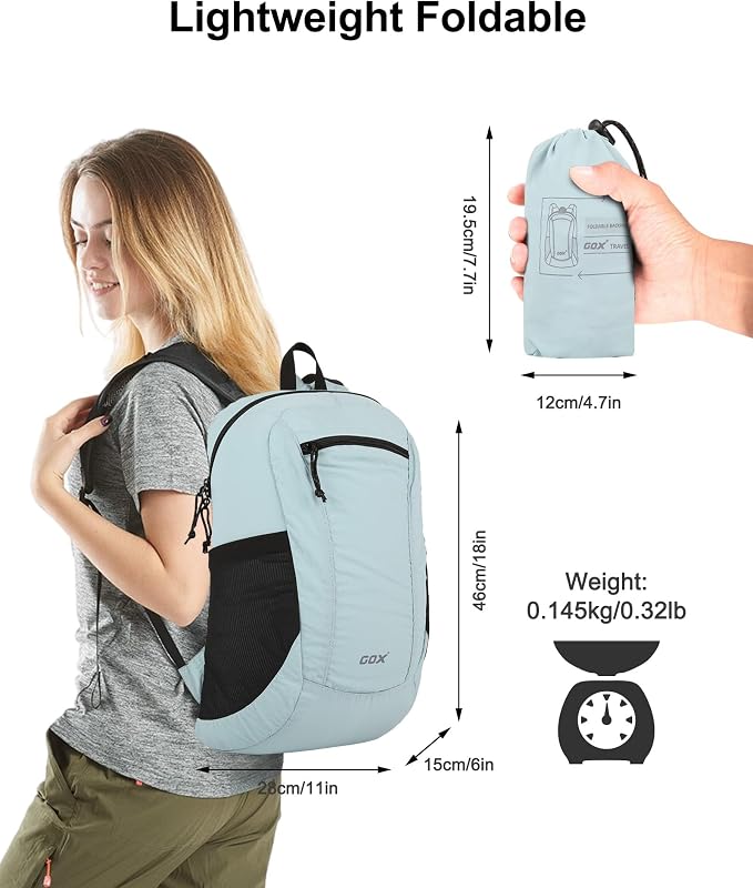 GOX Foldable 20l Backpack For Travel Lightweight Hiking Packable Daypack for - Image 2
