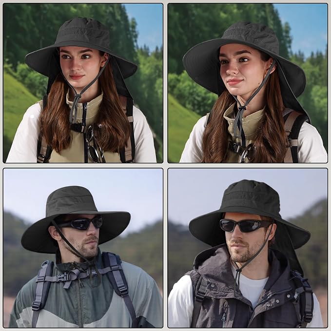 Sun Hats for Men Women, UPF50+ Protection Safari Hat, Wide Brim Fishing Hat - Image 5
