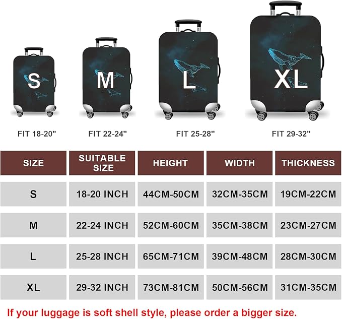 WUJIAONIAO Travel Luggage Cover Spandex Suitcase Protector Washable Baggage - Image 5