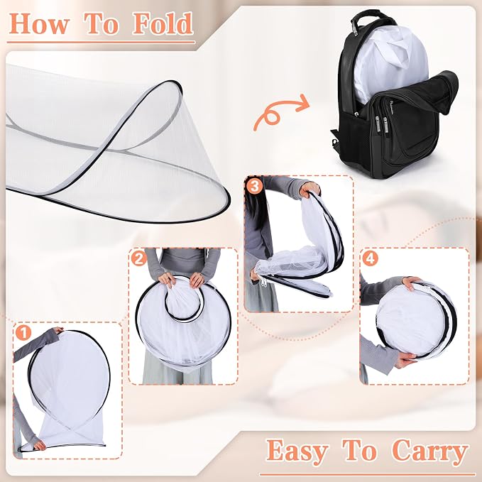 78.7 x 31.5 x 23.6 Inch Large Collapsible Portable Mosquito Net, Pop Up - Image 7