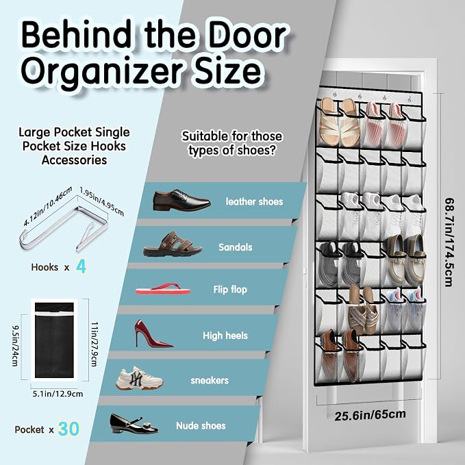 Over the Door Shoe Organizer - Image 3