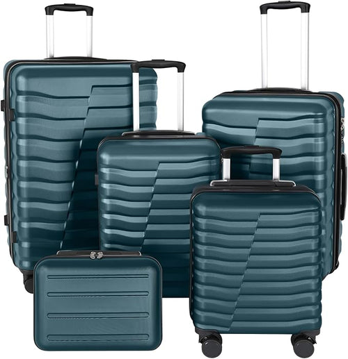 5-Piece Luggage Set, Lightweight ABS+PC Hard Shell Suitcase by WireHot