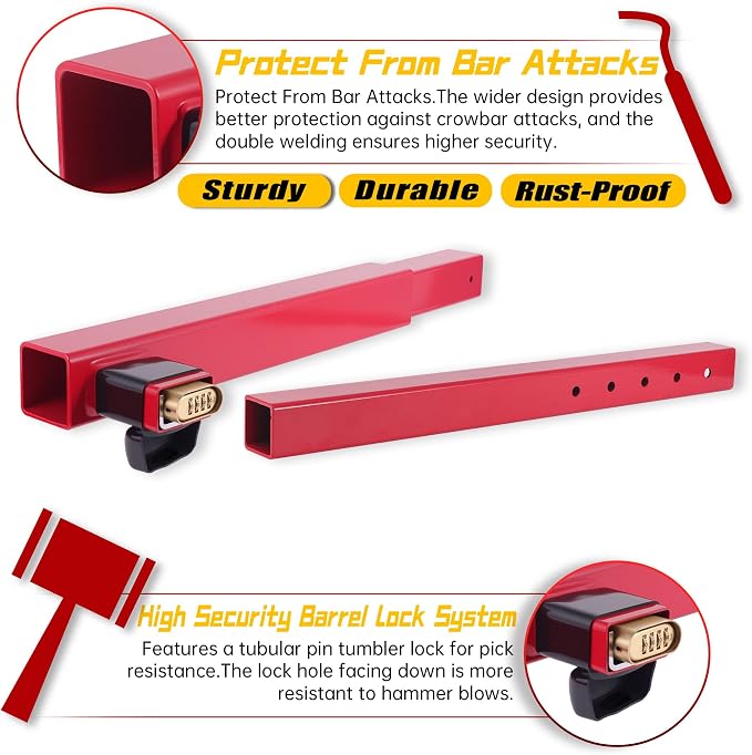 Door Security Bar-by NAKANEKO The Entire Width of Your Outward Opening Front - Image 5