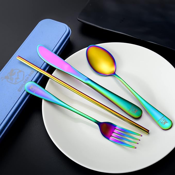 Boulder Bee | Travel Utensils Set | Reusable Camping Cutlery Set | Stainless - Image 2