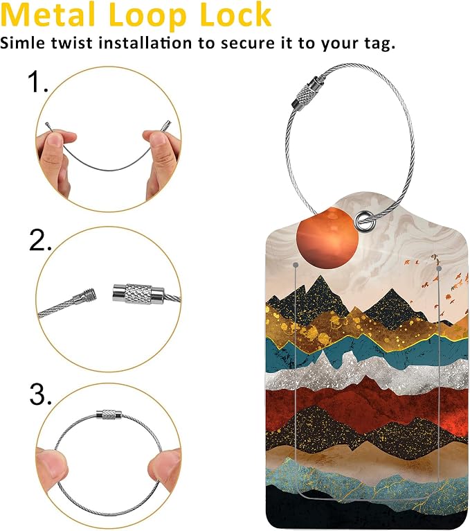 2 Pack Golden Mountains Luggage Tag - Image 3