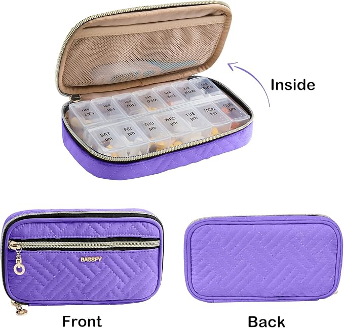 BAGSFY Pill Organizer Case 2 Times a Day- Weekly Medicine Organizer Travel Pill - Image 3