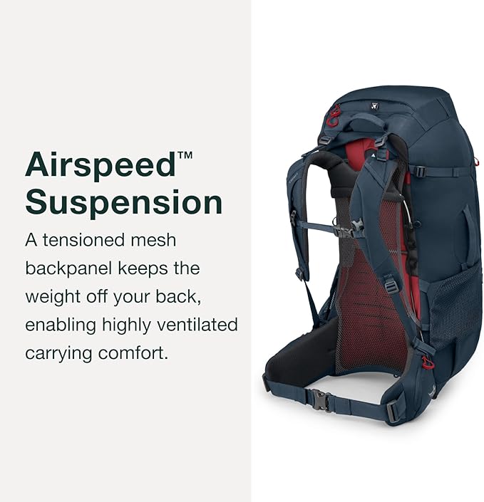 Osprey Farpoint Trek 55L Men's Travel Backpack, Muted Space Blue - Image 5