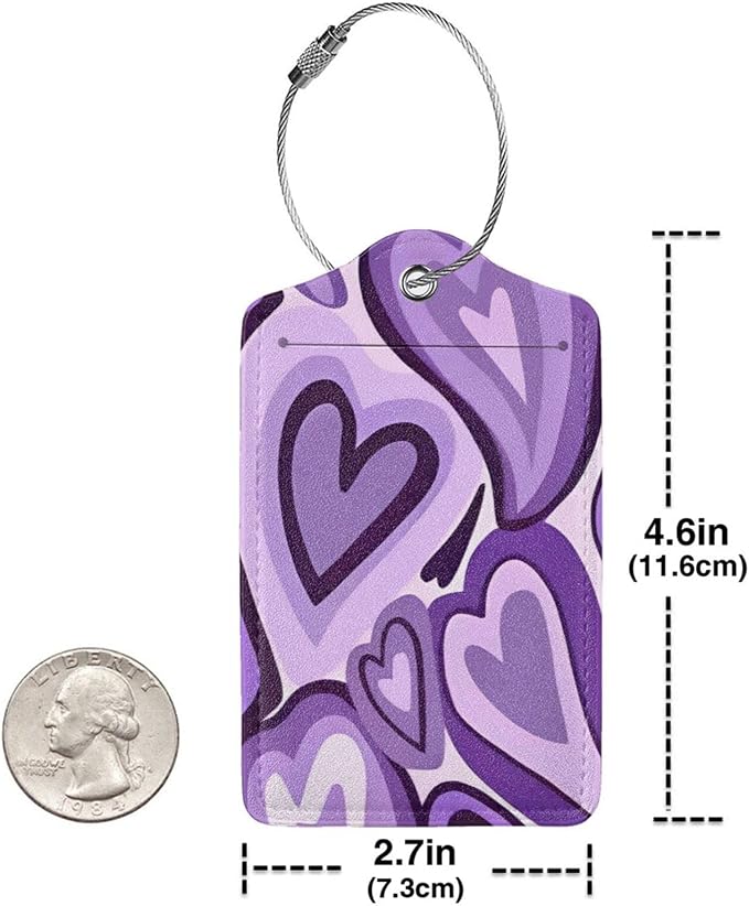 Set of 2 Luggage Tag for Suitcases Tie dye PU Leather Luggage Tag - Image 2
