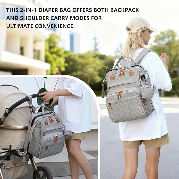 Baby Diaper Bag Backpack with Changing Station, Waterproof Large Capacity Baby - Image 8