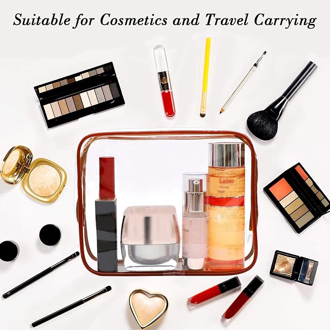 APREUTY Clear Makeup Bags, TSA Approved 6Pcs Cosmetic Makeup Bags Set Clear PVC - Image 2