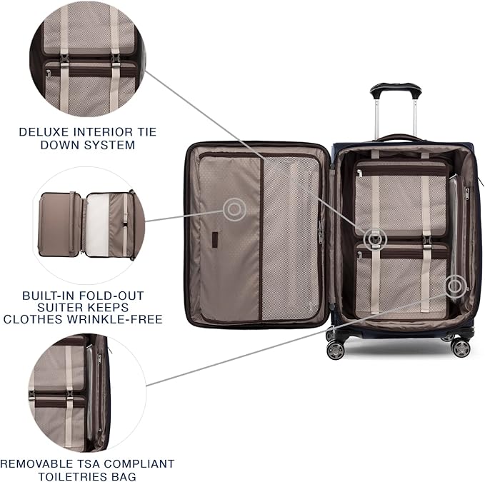Travelpro Platinum Elite Softside Expandable Checked Luggage, 8 Wheel Spinner - Image 5