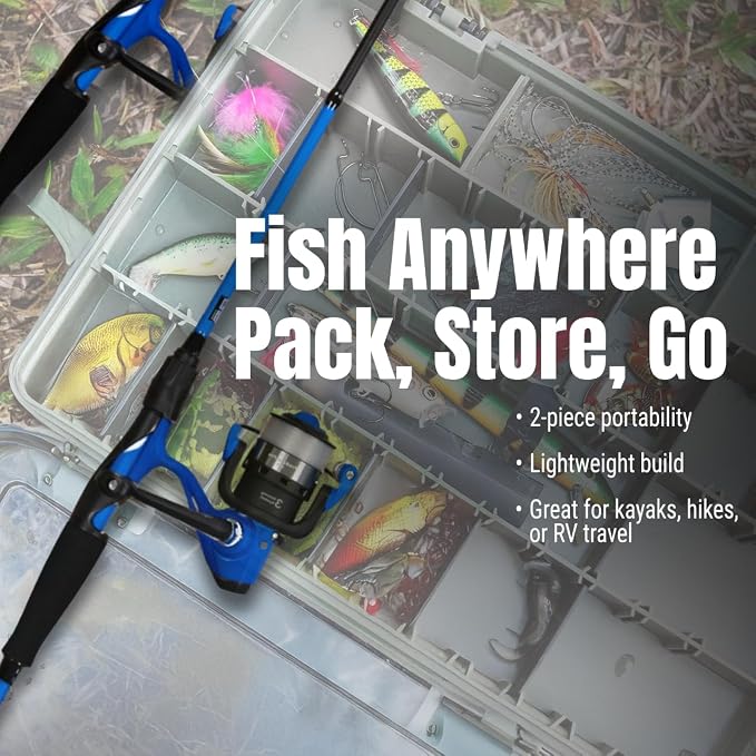Reaction Tackle Fishing Rod and Reel Combo – 2-Piece IM6 Carbon Rods - Image 2