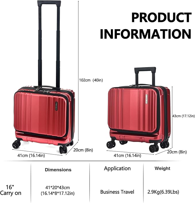 TydeCkare 16" Carry on Luggage - Image 3