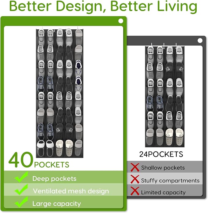 Unjumbly Over the Door Shoe Organizer - Image 5