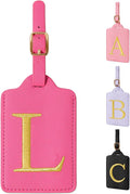 Personalized Initial Luggage Tag, Rose Red Leather, Cute Luggage Tags by izuzta
