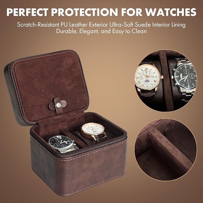 TSA-Friendly 2 Slot Watch Travel Case - Image 2
