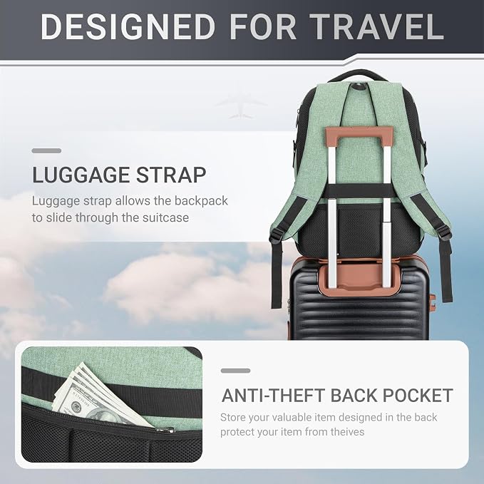 40L Expandable Laptop Backpack, Anti-thief Travel Backpack - Image 4