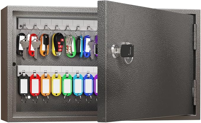 WeHere Key Lock Box for 60 Keys, Wall Mount Key Cabinet by WeHereSmartBoxLock