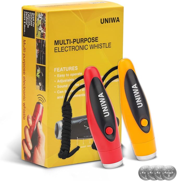 UNIWA Electronic Whistles, 2 Pack Handheld 3 Tone High Volume Electric Whistle by UNIWA