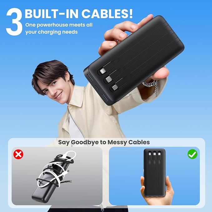 Portable Charger 50, 800mAh Power Bank, 25W PD QC 4.0 Fast Charging Portable - Image 7