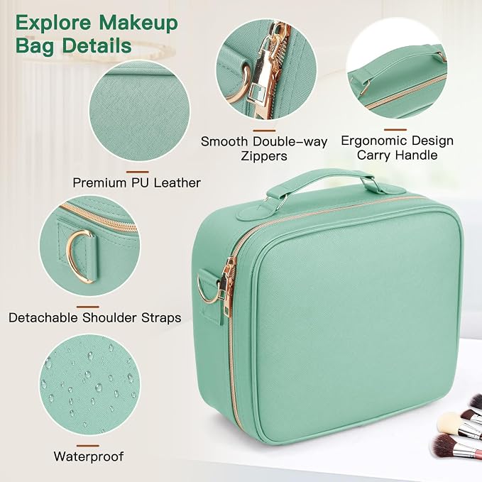 Travel Makeup Bag with LED Mirror, Cosmetic Bags - Image 4