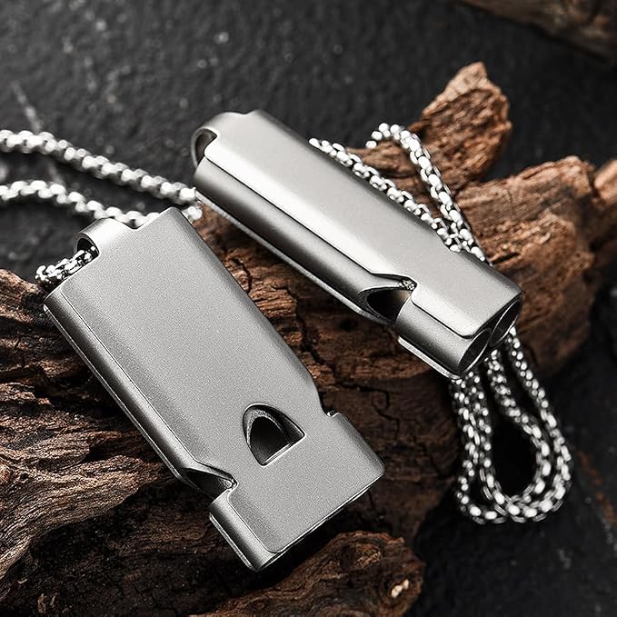 Whistle Emergency Whistles Keychain Rape Whistle Stainless Steel High Decibel - Image 4