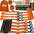 AUGO Ratchet Straps Heavy Duty 4 Pack -15 FT - 2200 LB Break Strength – - Cargo by AUGO
