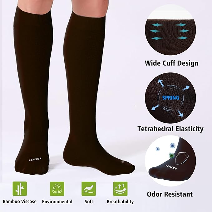 LEVSOX Compression Socks for Pregnant Women 20-30 mmHg Knee High Cute Funny - Image 3