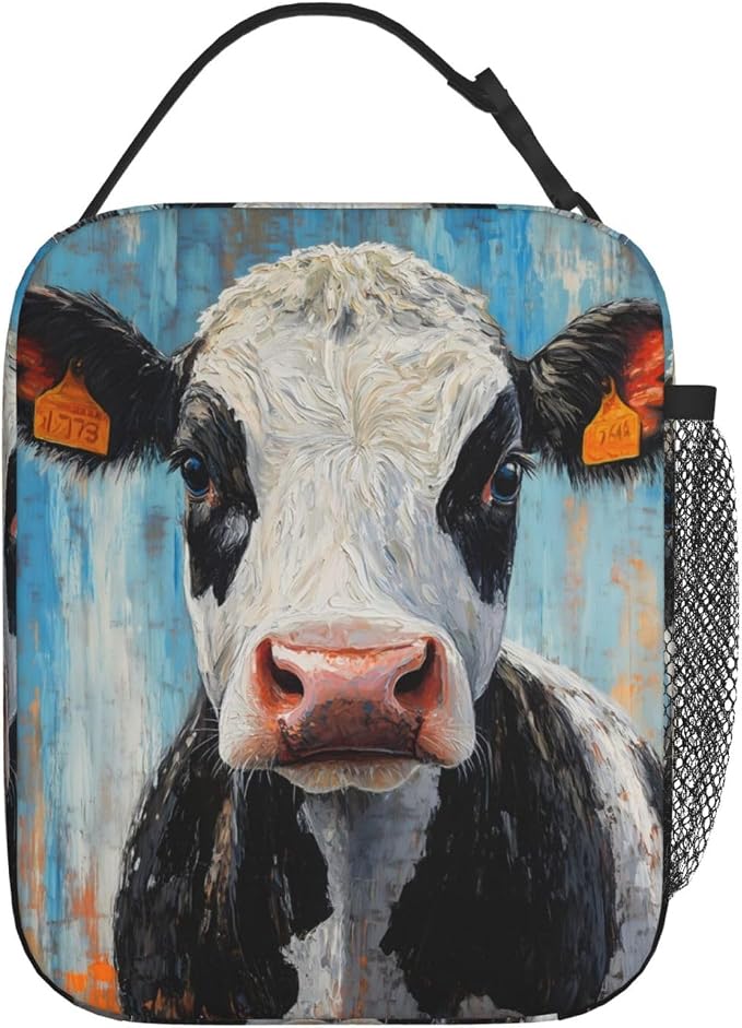 Cow Lunch Box for Kids Aldults, Realistic Animal Reusable Thermal Insulation by cromcu