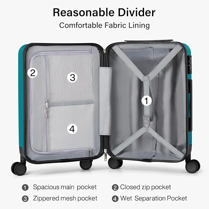 Hanke 3 Piece Hard Shell Luggage Sets - Image 5