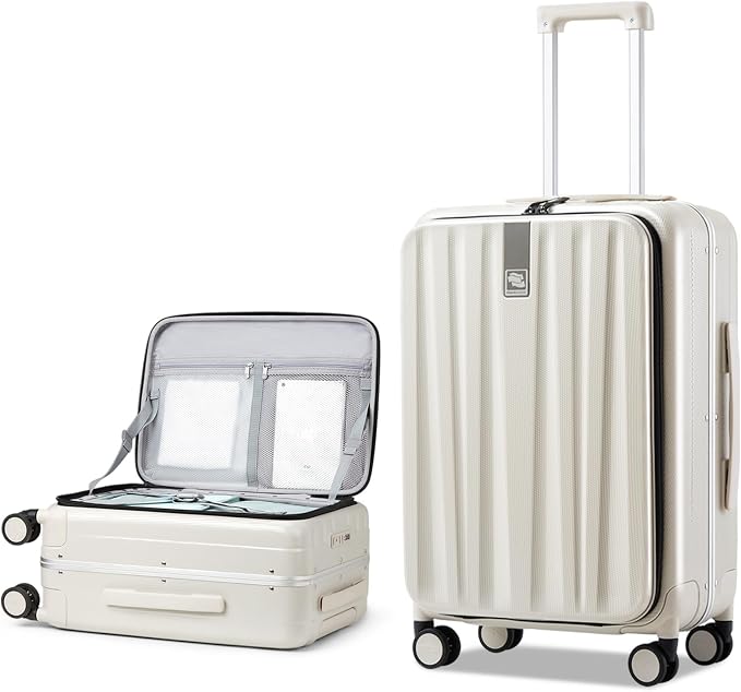 Hanke 26 Inch Large Luggage Suitcase Top Opening Aluminum Frame Travel Luggage by Hanke