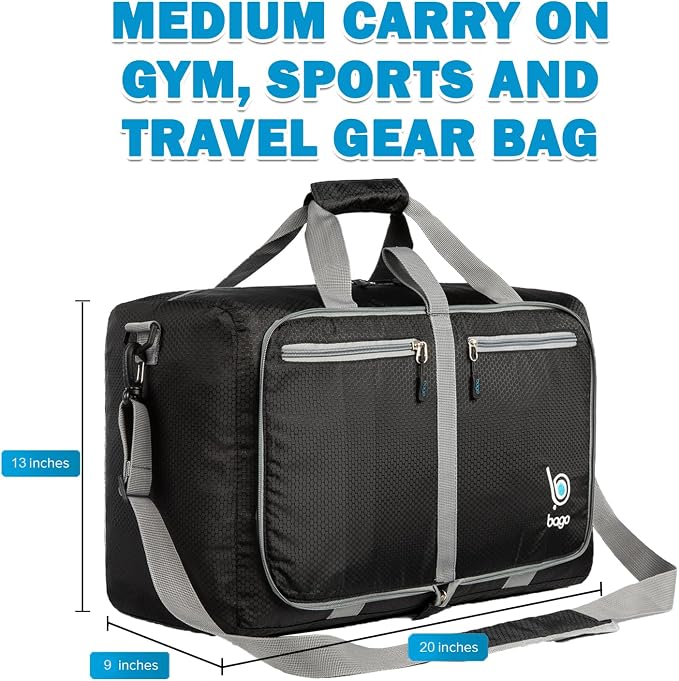 Bago Foldable Duffel Bags for Traveling Women & Men - 40L Sports Packable - Image 7