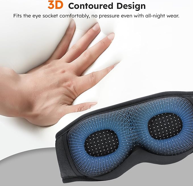 LC-dolida White Noise Sleep Mask, 3D Sleep Headphones - Image 5