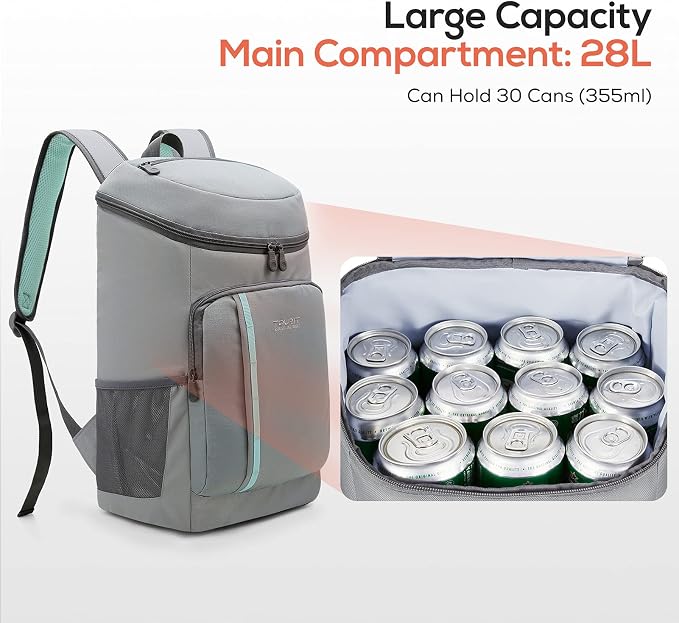 TOURIT Cooler Backpack 30 Cans Lightweight Insulated Backpack Cooler Leak-Proof - Image 3