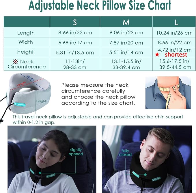 GOLDORANGE Large Travel Pillow Neck Chin Head Support Best Memory Foam Neck - Image 3