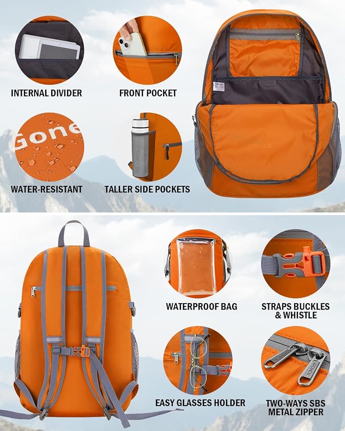 Gonex 30L Ultra Lightweight Packable Backpack, Handy Foldable Daypack - Image 4
