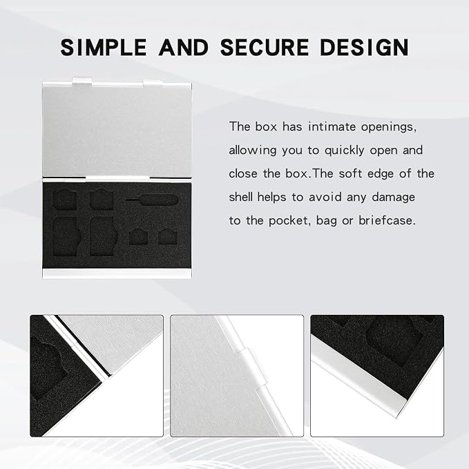 Aluminum SIM Card Case, 14Slots Ultrathin SIM Card Holder, Fit - Image 6