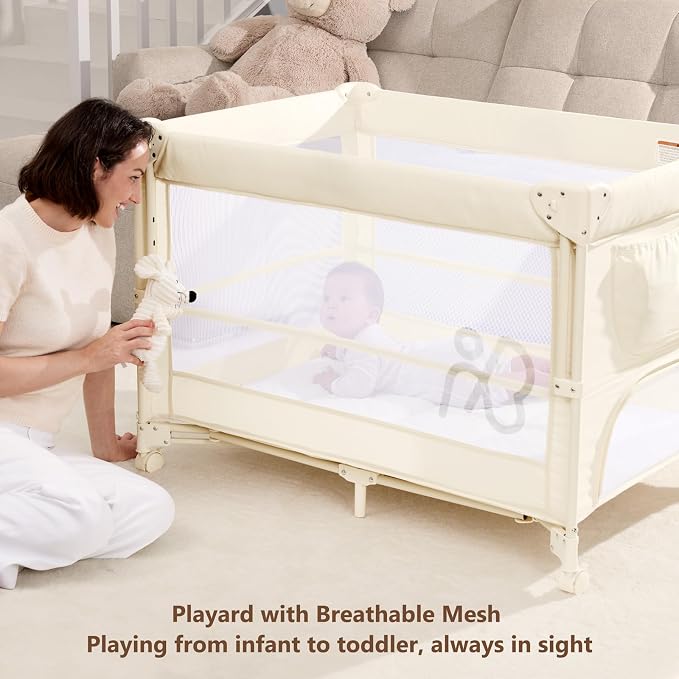 ANGELBLISS Baby Bassinet Bedside Crib, Pack and Play - Image 6