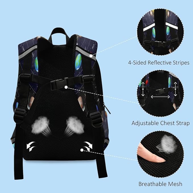 Solar System Planet Toddler Backpack Boys Girls Kids Preschool Bookbag School - Image 4