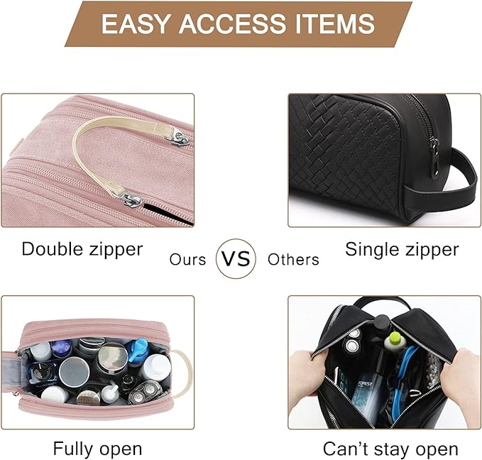 BAGSMART Toiletry Bag for Women, Cosmetic Makeup Bag Organizer, Travel Bag for - Image 4