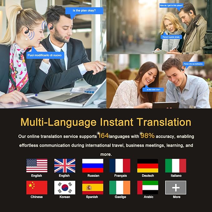 AI Translation Earbuds Real Time, 164 Language Translator Earbud 3-in-1 - Image 2