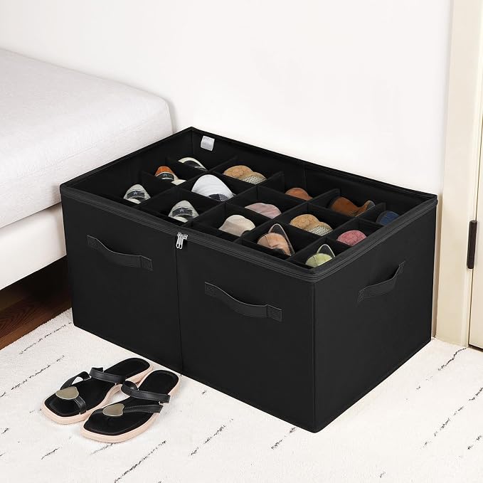 Shoe Organizer for Closet, Foldable Shoe Box - Image 5