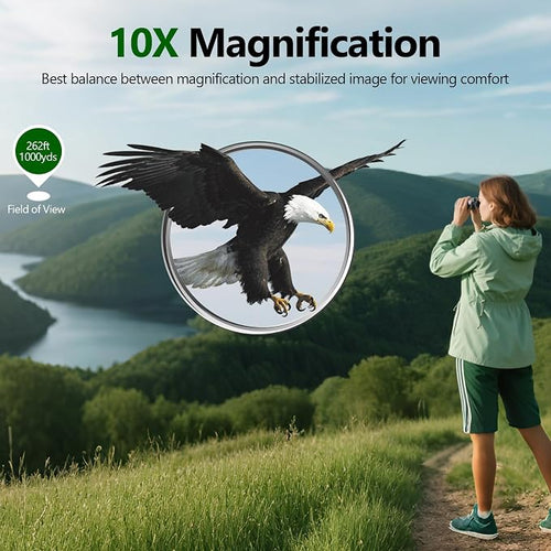 10x25 Compact Binoculars for Adults and Kids, Small High Powered Binoculars - Image 2